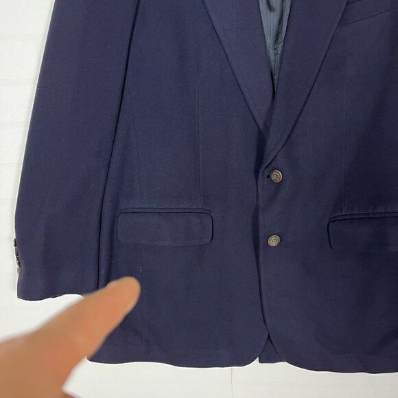 Bill Blass Mens 100% Cashmere Sports Jacket size 40-42R Navy Blue Blazer - Picture 4 of 15